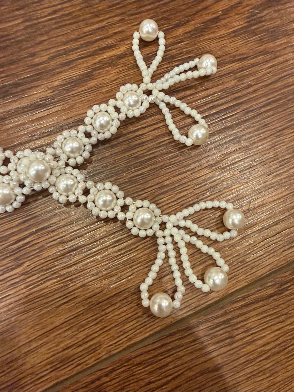 Vintage White Beaded Floral Waist Chain - Unbranded - Picture 2 of 4